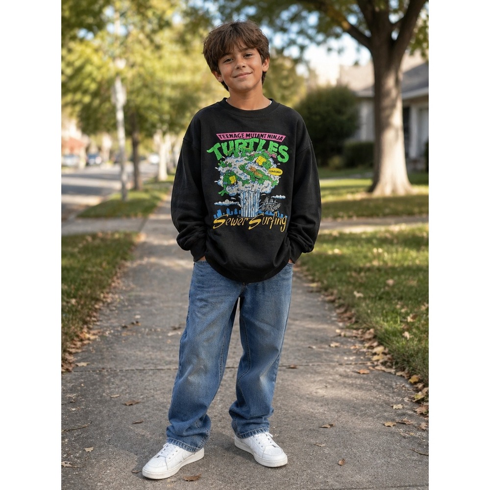 Vintage 90s Teenage Mutant Ninja Turtles TMNT Sweatshirt Youth L Graphic Retro